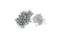 AMONIDA 100 Stück 5 Mm Metallösen Ösen Verschlüsse für Lederhandwerk, Kartendekoration mit Unterlegscheiben, Messing, Eisen, Gold, Silber Optional (SILVER)