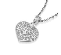 Amoonìc Herz-Kette Silber 925 mit Zirkonia Steinen Geschenke für Mama Mütter GRATIS Etui mit Gravur: Für die Beste Mama der Welt Echt-Silber Herz-Anhänger Muttertag Geburtstag FF72SS925ZIFA45-13