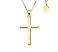 Amoonìc Kreuz Kette Mädchen Jungen Kommunion Gold | Kreuzanhänger Halskette | Kinderschmuck Erstkommunion Taufgeschenk Konfirmation Firmung Geburt Taufe | Goldkette Kreuzkette Taufkette Kinderkette