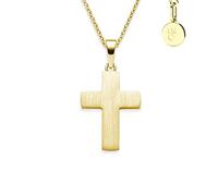 Amoonìc Kreuz Kette Mädchen Jungen Kommunion Gold | Kreuzanhänger Halskette | Kinderschmuck Erstkommunion Taufgeschenk Konfirmation Firmung Geburt Taufe | Goldkette Kreuzkette Taufkette Kinderkette