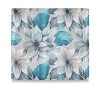 Amooorous A Close Up Of Grey and Teal Floral Leaves on White Fabric Leather Car Insurance and Registration Card Holder Document Wallet for Cards, Essential Document, Driver License Vehicle Paperwork