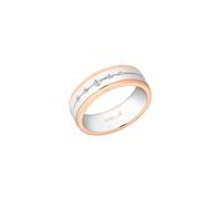 Amor Ring, Bicolor, 52|16,5, 6 mm, Weiß, 2 mm, Edelstahl, IP Rose 9148592