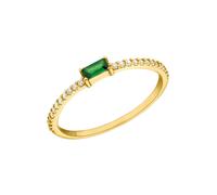 Amor GmbH Ring Smaragreen 925 Sterling Silber mit Zirkonia (synth.) Goldfarben Größe 56 Geschenkbox