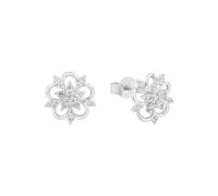 Paar Ohrstecker AMOR "Schmuck Geschenk Ohrschmuck Blume, Glitzerohrstecker Silber 925" Ohrringe Gr. Silber 925 (Sterlingsilber), silberfarben (silber, 925, kristallweiß) Damen (697150-0) silber, 925, kristallweiß