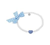 Amor Armband 925 Sterling Silber Damen Armschmuck, mit Kristall synth., mit Muschelkernperle, 18 cm, Weiß, Herz, Kommt in Schmuck Geschenk Box