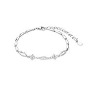 Amor Armband Damen, Silber, 16+4 cm, 4 mm, Zirkonia, Weiß, 3 mm, Silber 925, rhodiniert 9314973