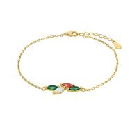 Amor Armband 925 Sterling Silber Damen Armschmuck, mit Zirkonia synth., Opal synth., 17+2 cm, Gold, Kommt in Schmuck Geschenk Box, 2037009