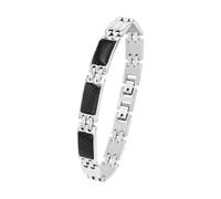 Amor Armband Edelstahl Carbon Herren Armschmuck, 20,5+1,5 cm, Silber, Kommt in Schmuck Geschenk Box, 9352494