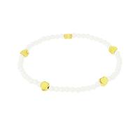 Amor Armband Edelstahl Damen Armschmuck, mit Glasperle, 17 cm, Weiß, Herz, Kommt in Schmuck Geschenk Box, 2040012