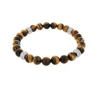 Amor Armband Edelstahl Herren Armschmuck, mit Tigerauge, 19 cm, Silber, Kommt in Schmuck Geschenk Box, 2040305