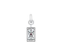 Amor Charm Damen, Rot, onesize, Tarotkarte, 7 mm, Zirkonia, mehrfarbig, Silber 925, rhodiniert 2038551