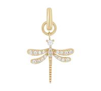 Amor Charm 925 Sterling Silber Damen Charms, mit Zirkonia synth., 2,3 cm, Weiß, Libelle, Kommt in Schmuck Geschenk Box, 2038524