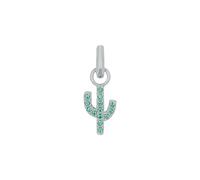 Amor Charm für Damen Kaktus – 925 Sterling Silber, synth. Zirkonia, 2 cm, Grün, mit Geschenkbox