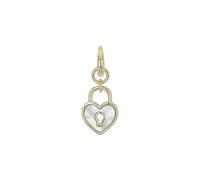 Amor Charm 925 Sterling Silber, Damen, Charms, mit Zirkonia synth., Silber, Gold, Kommt in Schmuck Geschenk Box