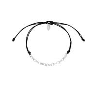 Amor Charmarmband Damen, Schwarz, 16-23 cm, 2,8 mm, 16-23 cm, 2,8 mm, Silber 925, rhodiniert, Textil 2038576