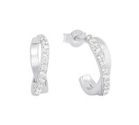 Amor Creolen Damen, Silber, onesize, 5 mm, Zirkonia synth., Weiß, Silber 925, rhodiniert 9610150