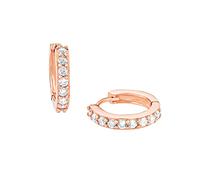Amor Creolen Sterling Silber 925 Damen - Zirkonia (synth.), 1,5 cm, Roséfarben