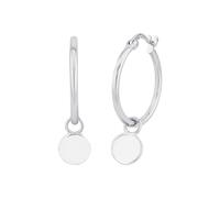 Amor Creolen 925 Sterling Silber Damen Ohrschmuck, 1,8 cm, Silber, Kommt in Schmuck Geschenk Box, 2026262