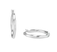 Amor Creolen 925 Sterling Silber Damen Ohrschmuck, 2,1 cm, Silber, Kommt in Schmuck Geschenk Box, 9959525
