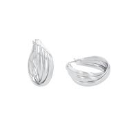 amor - Creolen für Damen, 925 Sterling Silber Ohrringe Weiss