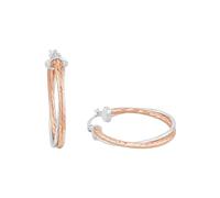 Amor Creolen 925 Sterling Silber Damen Ohrschmuck, 3,1 cm, Bicolor, Kommt in Schmuck Geschenk Box, 2016682