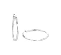 Amor Creolen 925 Sterling Silber Damen Ohrschmuck, 4 cm, Silber, Kommt in Schmuck Geschenk Box, 2026244