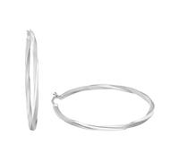 Amor Creolen 925 Sterling Silber Damen Ohrschmuck, 4 cm, Silber, Kommt in Schmuck Geschenk Box, 9277858