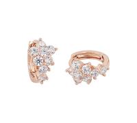 Amor Creolen Damen, Roségold, onesize, Blume, 6 mm, Zirkonia synth., Weiß, Silber 925, rosévergoldet 2024161