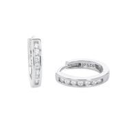 Amor Creolen 925 Sterling Silber Damen Ohrschmuck, mit Zirkonia synth., 1,4 cm, Silber, Kommt in Schmuck Geschenk Box, 2017293