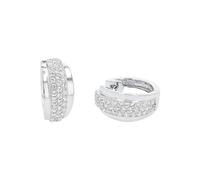 Amor Creolen 925 Sterling Silber Damen Ohrschmuck, mit Zirkonia synth., 1,5 cm, Silber, Kommt in Schmuck Geschenk Box, 2024100