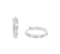 Amor Creolen 925 Sterling Silber Damen Ohrschmuck, mit Zirkonia synth., 1,5 cm, Silber, Stern, Kommt in Schmuck Geschenk Box, 2032717