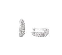 Amor Creolen für Damen, 925 Sterling Silber, Zirkonia synth., silber Silber