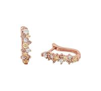 Amor Creolen Damen, Roségold, onesize, 4 mm, Zirkonia synth., Braun, Weiß, Apricot, Silber 925, rosévergoldet 2017083