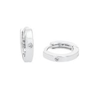 Amor Creolen 925 Sterling Silber Damen Ohrschmuck, mit Zirkonia synth., 1 cm, Silber, Kommt in Schmuck Geschenk Box, 9058112