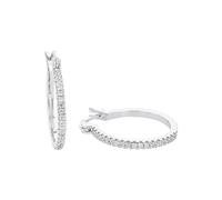 Amor Creolen Damen, Silber, onesize, 1 mm, Weiß, Silber 925, rhodiniert 9348039