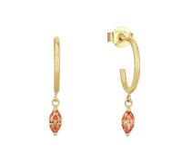 Amor Creolen 925 Sterling Silber Damen Ohrschmuck, mit Zirkonia synth., 2,3 cm, Gold, Kommt in Schmuck Geschenk Box, 2037003