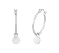 Amor Creolen 925 Sterling Silber Damen Ohrschmuck, 2,2 cm, Silber, Kommt in Schmuck Geschenk Box, 2026237