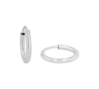 Amor Creolen Damen 9061297, 925 Sterling Silber, rhodiniert, 1,3 cm, 2 mm, onesize