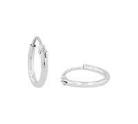 Amor Creolen 925 Sterling Silber Unisex Damen Herren Ohrschmuck, 1,1 cm, Silber, Kommt in Schmuck Geschenk Box, 9061273
