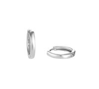 Amor Creolen 925 Sterling Silber Unisex Damen Herren Ohrschmuck, 1 cm, Silber, Kommt in Schmuck Geschenk Box