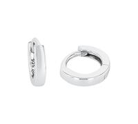 Amor Creolen 925 Sterling Silber Unisex Damen Herren Ohrschmuck, 1 cm, Silber, Kommt in Schmuck Geschenk Box, 9774098