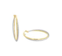 Amor Creolen Damen Ohrschmuck, 3,6 cm, Bicolor, Kommt in Schmuck Geschenk Box, 2013606