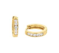 Amor Creolen Damen Ohrschmuck, mit Zirkonia synth., 1,2 cm, Gold, Kommt in Schmuck Geschenk Box, 2014167