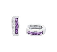 amor Creolen für Damen, 925 Sterling Silber, Zirkonia synth., lila Lila