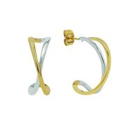 Amor Creolen Edelstahl Damen Ohrschmuck, 2,2 cm, Bicolor, Kommt in Schmuck Geschenk Box, 2039985