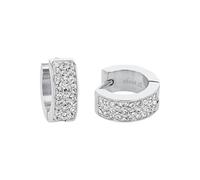 Amor Creolen Edelstahl Damen Ohrschmuck, mit Zirkonia synth., 1,3 cm, Silber, Kommt in Schmuck Geschenk Box, 2022532