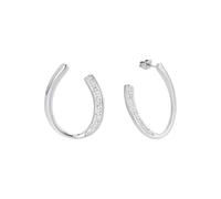 Amor Creolen Edelstahl Damen Ohrschmuck, mit Zirkonia synth., 3,1 cm, Silber, Kommt in Schmuck Geschenk Box, 2022544