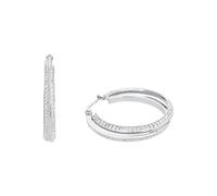 Amor Creolen Damen, Silber, onesize, 3 mm, Zirkonia synth., Weiß, Edelstahl 2022518