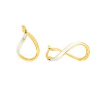 Amor Creolen Gold 375/9ct Damen Ohrschmuck, 2,3 cm, Bicolor, Kommt in Schmuck Geschenk Box, 2014162