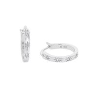 Amor Creolen 925 Sterling Silber Damen Ohrschmuck, mit Zirkonia synth., 1,5 cm, Silber, Stern, Kommt in Schmuck Geschenk Box, 2032717